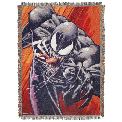 Marvel's Venom, "Coming at You" Woven Tapestry Throw Blanket, 48" x 60", Multi Color