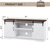 Farmhouse TV Stand for 65 Inch TV, Entertainment Center with Sliding Barn Door and Adjustable Shelves - 3 of 4