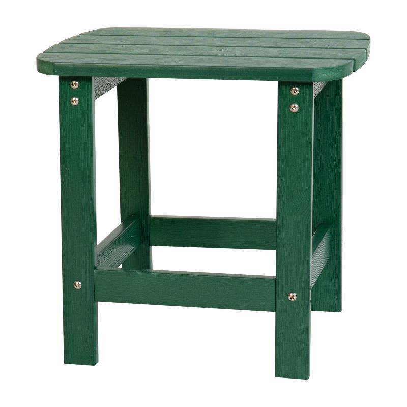 Emma and Oliver Indoor/Outdoor Polyresin Adirondack Side Table for Porch, Patio, or Sunroom, 1 of 11