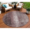 Blush And Ivory Abstract Washable Indoor Outdoor Area Rug - 2 of 4