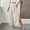 BLUEMING Women High Waist Palazzo Pants Casual Wide Leg Trousers Loose Side Slit Suit Pant with Pockets - 4 of 4