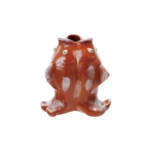 Storied Home Fish Vase, Reactive Glaze, Orange - 1 of 2