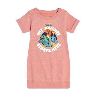 Girls' - Pokémon - The Journey Start Here Graphic Short Sleeve Fleece Dress
