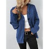 Coolmee Women's Casual Long Sleeve Crewneck  Hooded Drawstring Button Down Cardigan Sweater Knit Outwear - 2 of 4