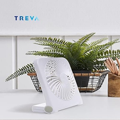 TREVA 5in USB Battery Powered Desk Fan