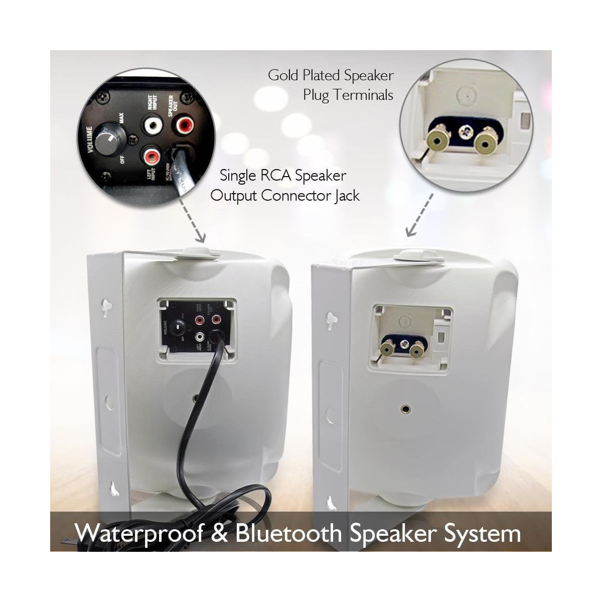 Waterproof Wireless Bluetooth Speakers System for Outdoor Use with Dual Speakers, Compatible with All Devices - thumbnail 5