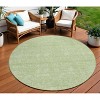 Artichoke Green Mint Green And Ivory Floral Washable Indoor Outdoor Area Rug - 2 of 4