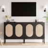 homfan Sideboard Buffet Cabinet, Rattan Buffet Cabinet with Doors and Shelves, Accent Modern Storage for Living Room, Dining Room, Hallway - 2 of 4