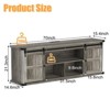 Jojoka TV Stand for 75 Inch TV, Mid Century Entertainment Center with Sliding Barn Doors, Storage Cabinets, Charge Station - 2 of 4