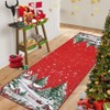 Christmas Area Rug Carpet, Snowflake Tree Washable Runner Carpet for Living Room Kitchen Dining Kids Room Nursery Office, Red - 3 of 4