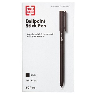 TRU RED Ballpoint Pen Medium Point 1.0mm Black 60/Pack TR52862 - 1 of 4