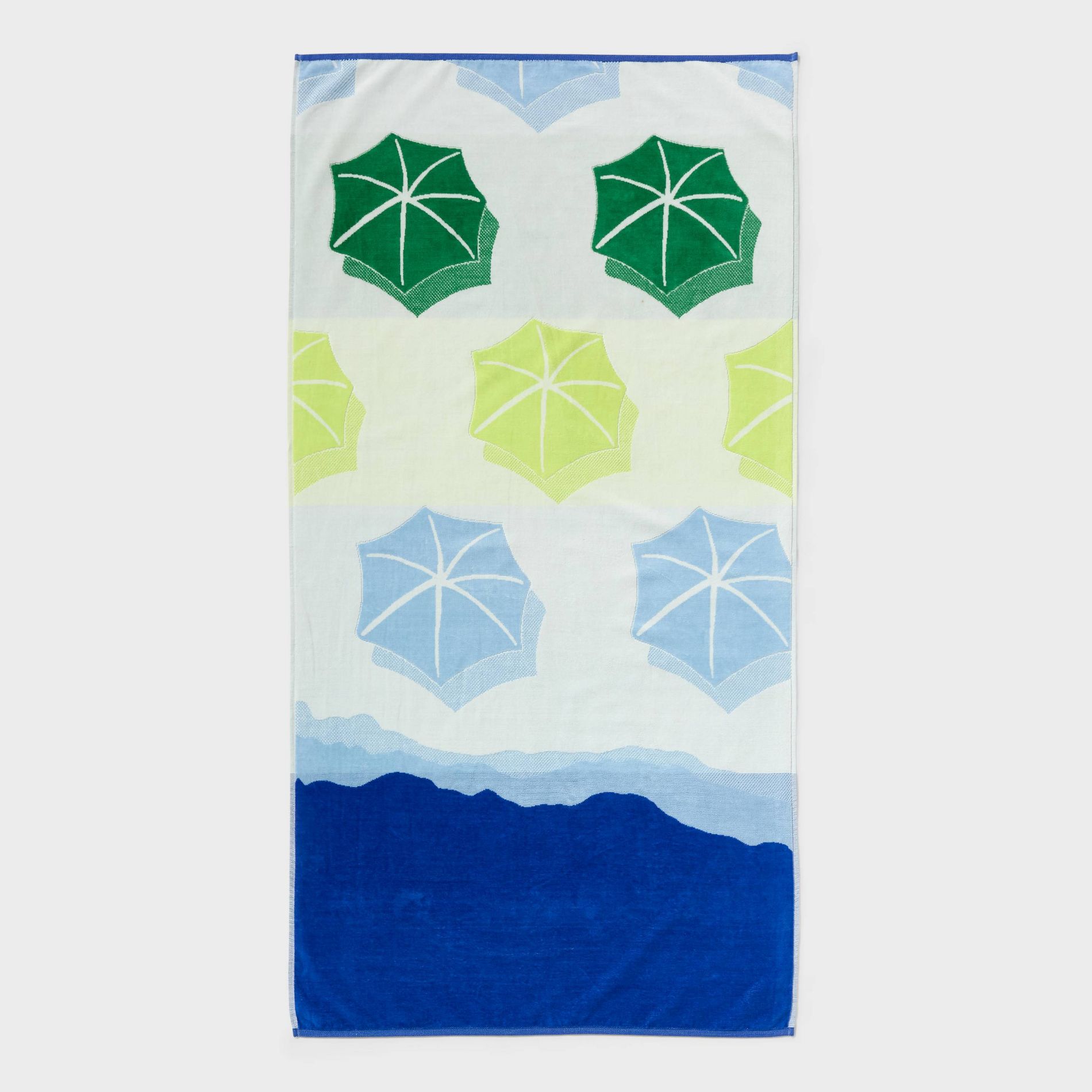 36"x72" Seaside Umbrella Oversized Beach Towel Blue/Green/Lime - Room Essentials™
