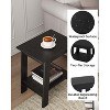 Wood Side Table with Storage Shelf, Small End Tables for Small Spaces, Square Nightstand and Accent Table for Living Room & Bedroom - 3 of 4