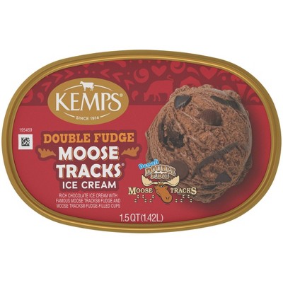 Kemps Double Fudge Moose Tracks Ice Cream - 48oz