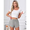 INSPIRE CHIC Women's Shorts Scalloped Hem Elastic Waist Adjustable Drawstring Ruffle Soft Cozy Sleepwear - 3 of 4