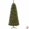 6FT/7.5FT/9FT/12FT Christmas Artificial Pencil Tree with Dual-Color LED Light - 2 of 4