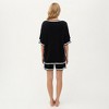 Anna-Kaci Lounge Women's Knit Lounge Set with V-Neck Top and Drawstring Shorts Featuring Contrast Trim - 4 of 4