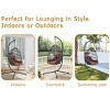 Gulches Indoor Outdoor Egg Swing Chair with Stand - Gray Wicker, Cushion & Cover, Foldable for Patio/Bedroom - 4 of 4