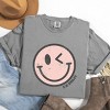 Simply Sage Market S.W.Smiley Pink Smiley Face Grunge Garment Dyed Tee - 3 of 4