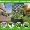 Metal Planter Box with Trellis, 71"x47"x12" Raised Garden Bed with Trellis & Wheels, Outdoor Garden Box with Privacy Screen & Drainage Holes - 3 of 4