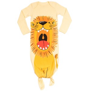 Funstuff Lion Mermaid Shark Milestone Ruler Baby Long Sleeve Swaddle Sleeper Gown Newborn to Infant  - 1 of 4