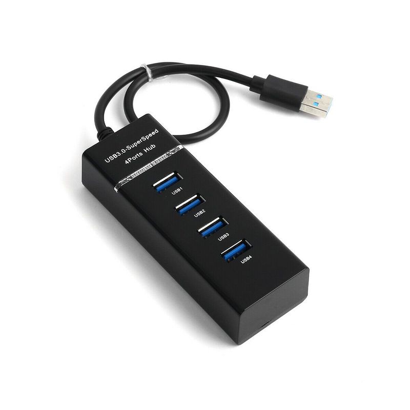 USB 3.0 Hub 4-Port Adapter Charger Data Sync Super Speed PC Mac Laptop Desktop, 1 of 5