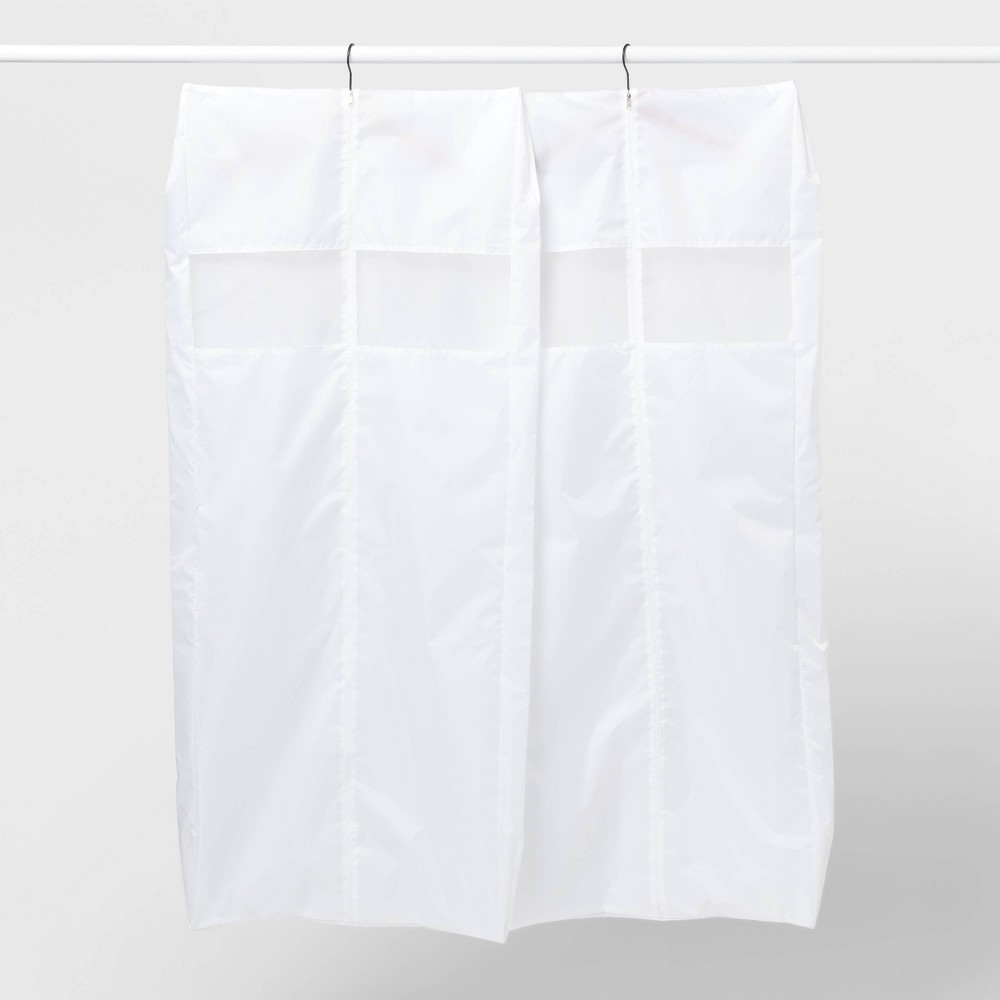 Photos - Luggage 2pk Folded Garment Bag - Brightroom™: Suit Bag for Travel, Hanging Clothes, Off-White, Lightweight, Collapsible, 60" Length