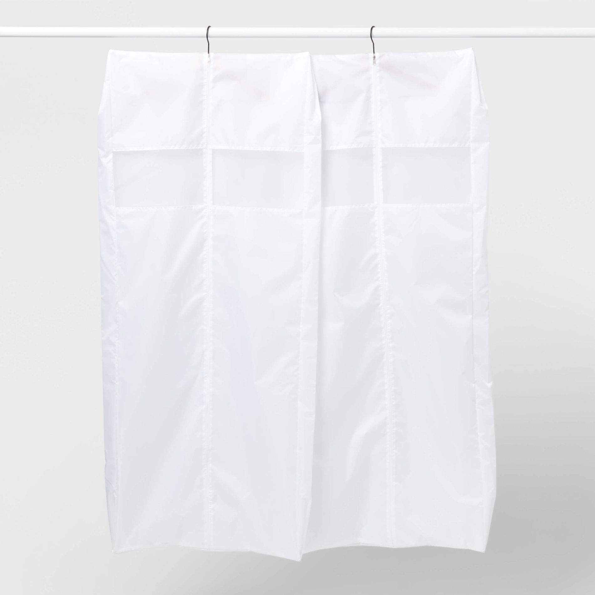 2pk Folded Garment Bag - Brightroom™: Suit Bag for Travel, Hanging Clothes, Off-White, Lightweight, Collapsible, 60" Length