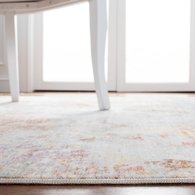 Vintage Persian Rust and Blue Synthetic 5' x 7' Area Rug