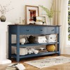NicBex Retro Console Table for Entryway,Entryway Table with 3 Drawers & 2 Open Shelves,Sofa Table for Living Room,Behind Couch,Hallway - 2 of 4