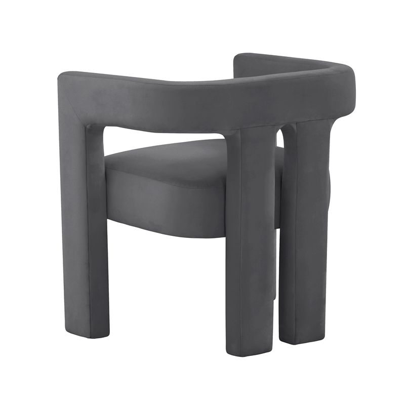TOV Furniture Sloane Dark Grey Velvet Upholstered Dining Chair, 3 of 8
