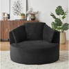 Dolonm Compressible Corduroy Round Chair with Padded Backrest,for Living Room, Office, and Apartment (No Swivel) - 4 of 4