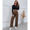 Coolmee Womens Business Casual High Waist Button Stretchy Work Pants Straight Leg Office Dress Pant Trousers with Pocket - 2 of 4