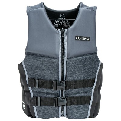 Connelly Classic NEO Neoprene Mens Large Boating Water Sport Fishing Life Jacket Vest PFD, Black/Gray