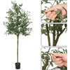 Artificial Olive Tree , Tall Fake Potted Olive Silk Tree with Planter for Office Home Living Room Floor Patio Greening Porch Decor - 3 of 4