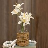 Slickblue 11" White Tahitian Gardeni Pick, Flexible Green-Wrapped Stem with White Blooms for Floral Arrangements - 2 of 3
