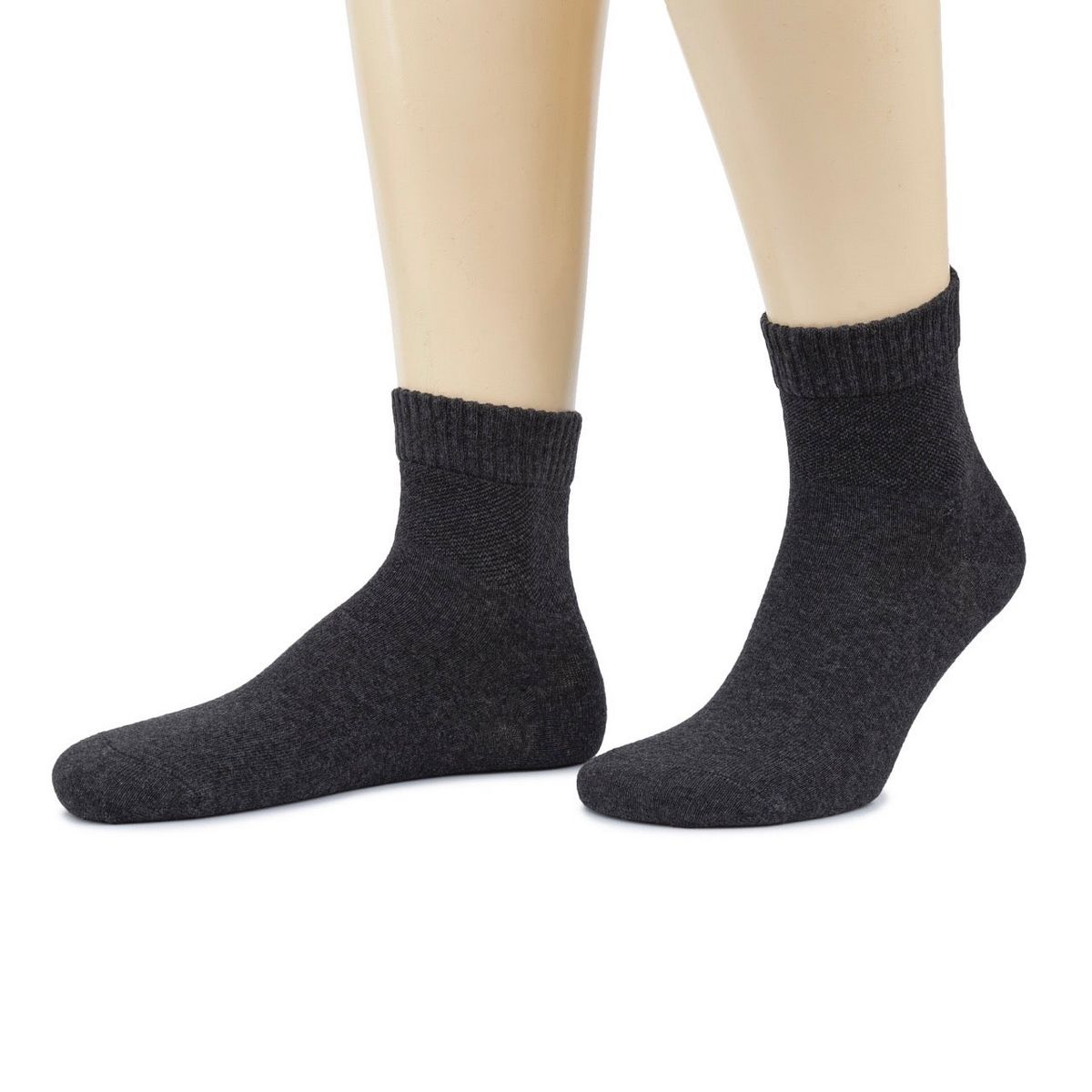Hugh Ugoli Men's Cotton Diabetic Ankle Socks Wide Fit Seamless Toe Non-Binding, 4 Pairs - thumbnail 2