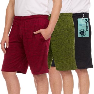 Men's Athletic Shorts with Pockets Quick Dry Fit Moisture Wicking Gym Workout Shorts for Men for Basketball, Running, Pack of 3 - 1 of 4