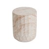 ACEPANO 15 in. W Hexagonal Cylindrical Travertine Lightweight Concrete Decorative Side Table-Beige - 2 of 4