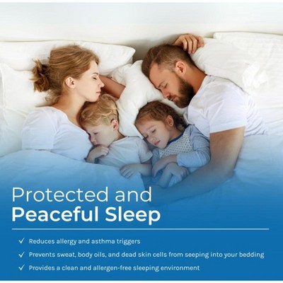 Premium Queen Size White Polyester Hypoallergenic Pillow Protector