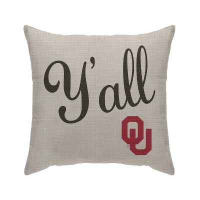 NCAA Oklahoma Sooners Y'all Decorative Throw Pillow