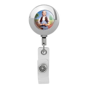 Wizard Of Oz Dorothy Character Metal Chrome Badge ID Card Holder Clip - 1 of 3