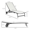 Gulches Chaise Lounge Outdoor, 2 Piece Lounge Chair with Wheels, Tanning Chair with 5 Adjustable Positions, Cream White, 76.5" L x 27.25" W x 15.75" H - 3 of 4