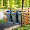 SUGIFT Outdoor 42" x 38" Wooden Privacy Fence Panels with Metal Ground Stakes, 2-Panel - 2 of 4