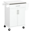 NicBex Kitchen Carts on Wheels Stainless Steel Kitchen Island with a Drawer, a Large Cabinet, Towel Rack and Spice Rack - 2 of 4