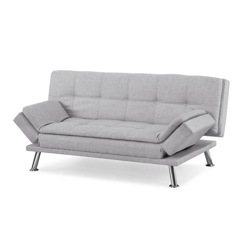 Noelle Convertible Futon Sleeper Sofa Light Gray - Serta, 6 of 11