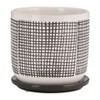 Gulches 6" Mesh Design Planter with Saucer, Gray - 3 of 4