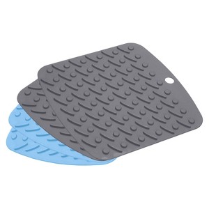 Unique Bargains Heat Resistant Non-Slip Flexible Durable Trivet Mat 4 Pcs - 1 of 4