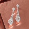 Ross-Simons 0.15 ct. t.w. Diamond Openwork Drop Earrings in Sterling Silver - 4 of 4
