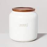 Dry Goods Stoneware Canister with Wood Lid Cream/Brown - Hearth & Hand™ with Magnolia